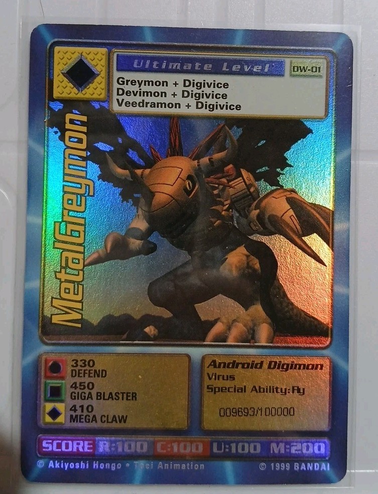 Digimon World Promo Card DW-01, serialized number 009693