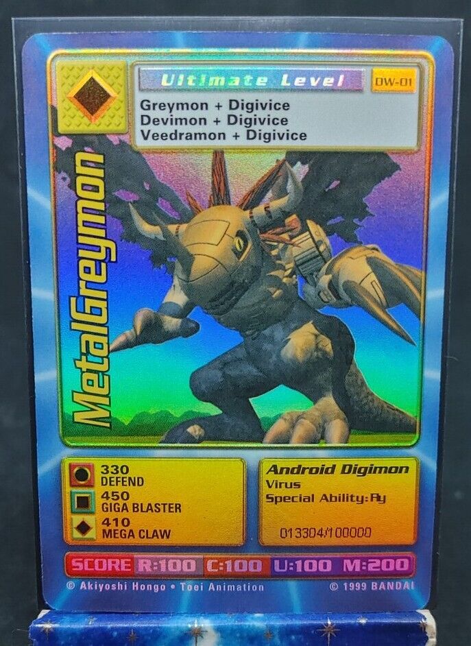 Digimon World Promo Card DW-01, serialized number 013304