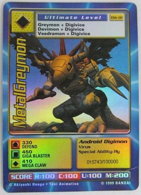 Digimon World Promo Card DW-01, serialized number 015743