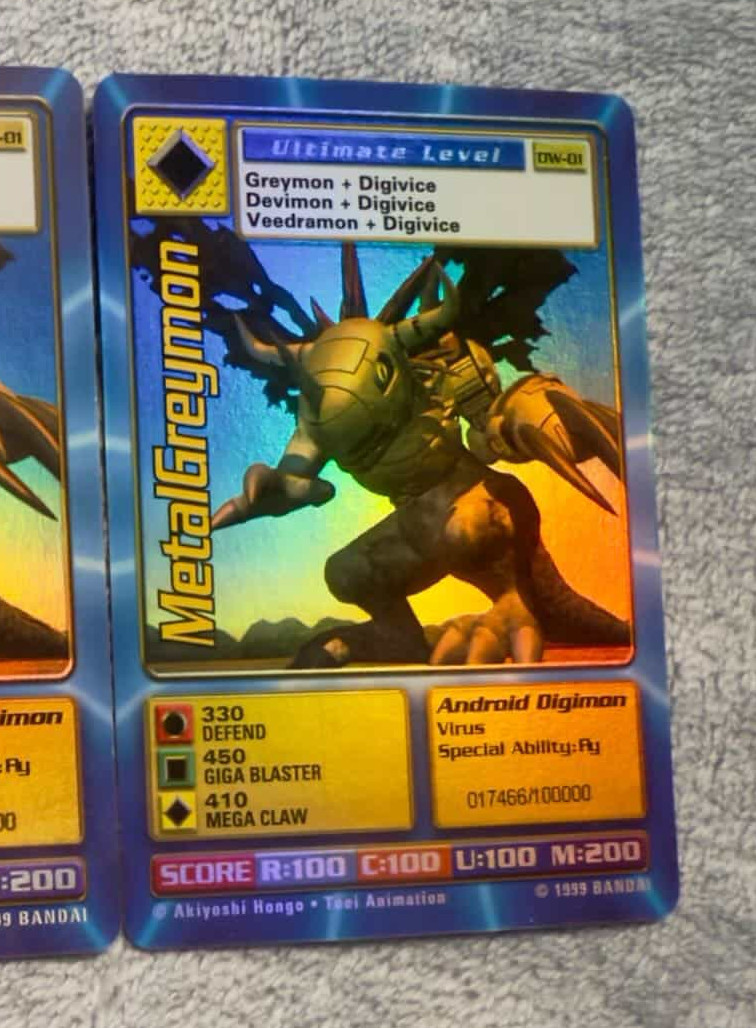 Digimon World Promo Card DW-01, serialized number 017466