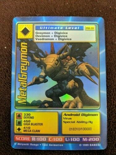Digimon World Promo Card DW-01, serialized number 018310
