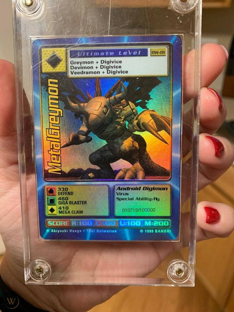 Digimon World Promo Card DW-01, serialized number 018719