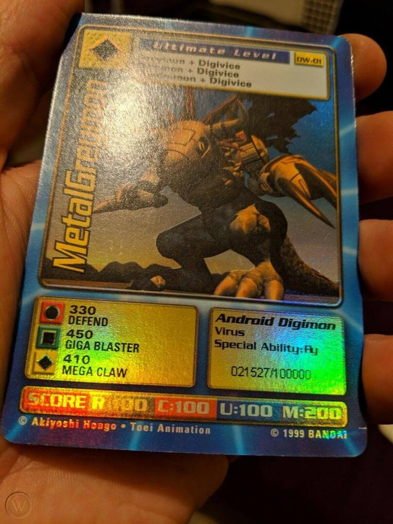 Digimon World Promo Card DW-01, serialized number 021527