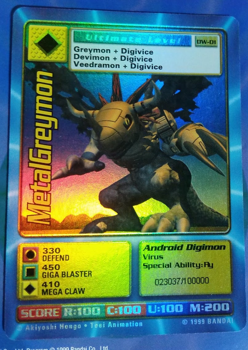 Digimon World Promo Card DW-01, serialized number 023037