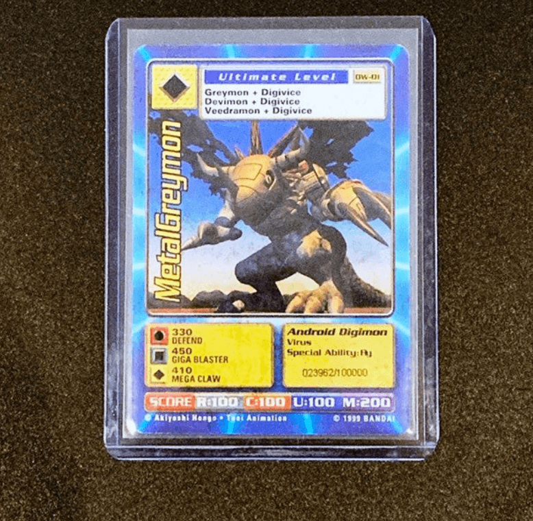 Digimon World Promo Card DW-01, serialized number 023962