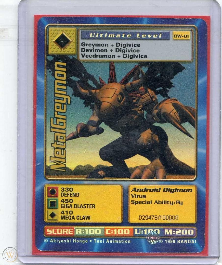Digimon World Promo Card DW-01, serialized number 029476
