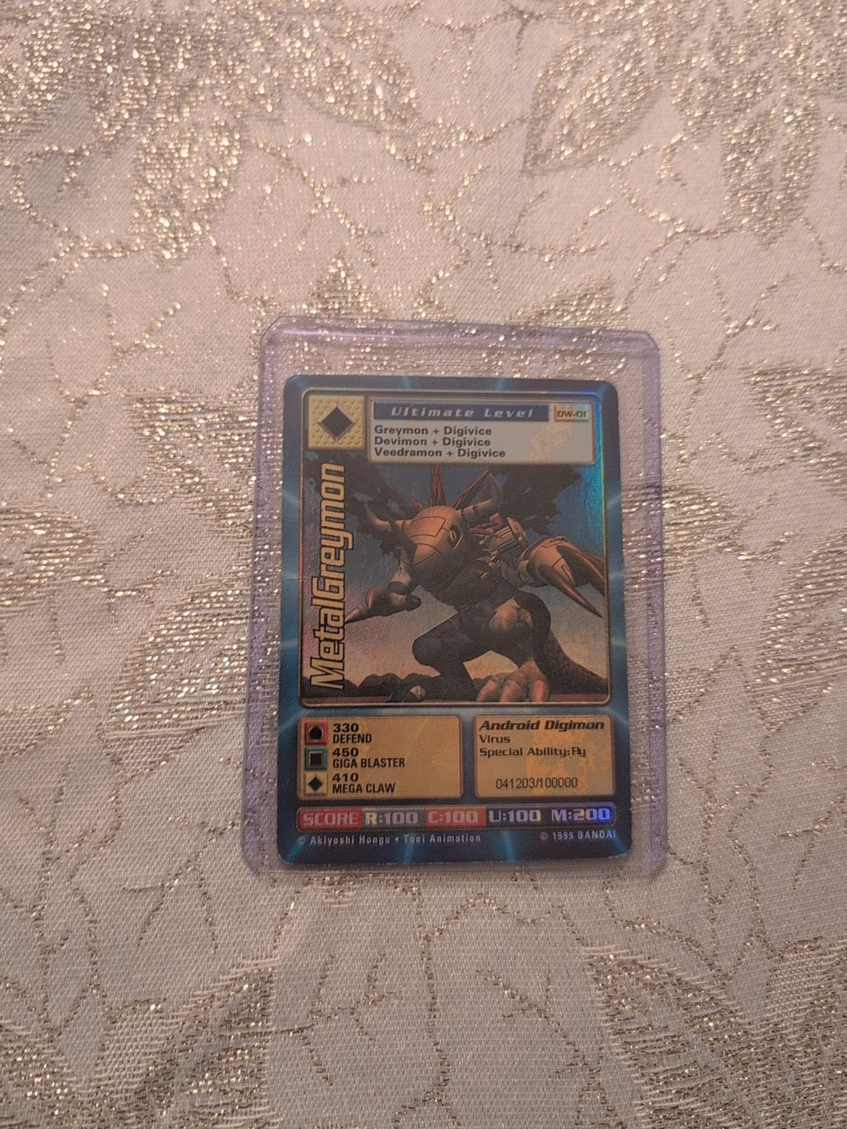 Digimon World Promo Card DW-01, serialized number 041203