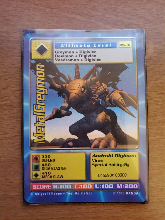 Digimon World Promo Card DW-01, serialized number 045590
