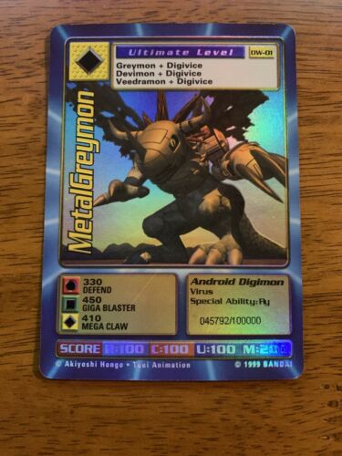 Digimon World Promo Card DW-01, serialized number 045792