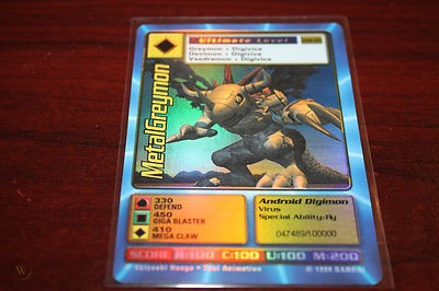 Digimon World Promo Card DW-01, serialized number 047489