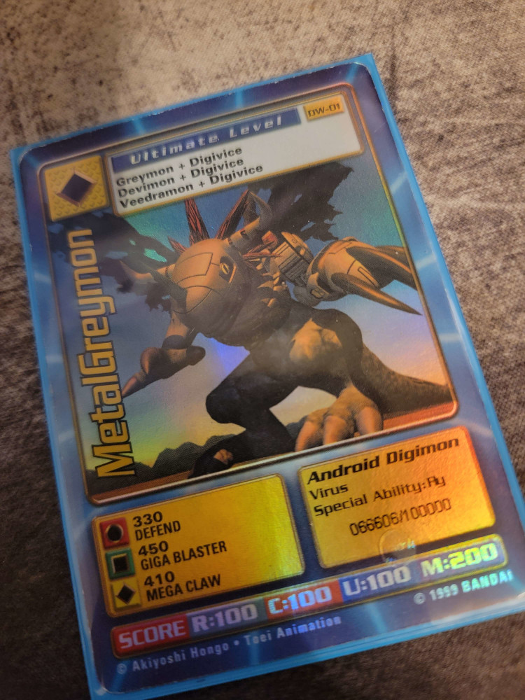 Digimon World Promo Card DW-01, serialized number 066606