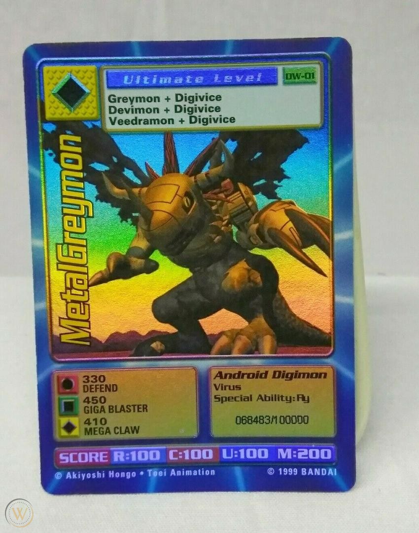 Digimon World Promo Card DW-01, serialized number 068483