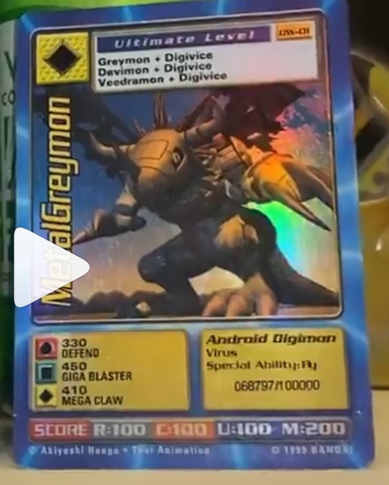 Digimon World Promo Card DW-01, serialized number 068797