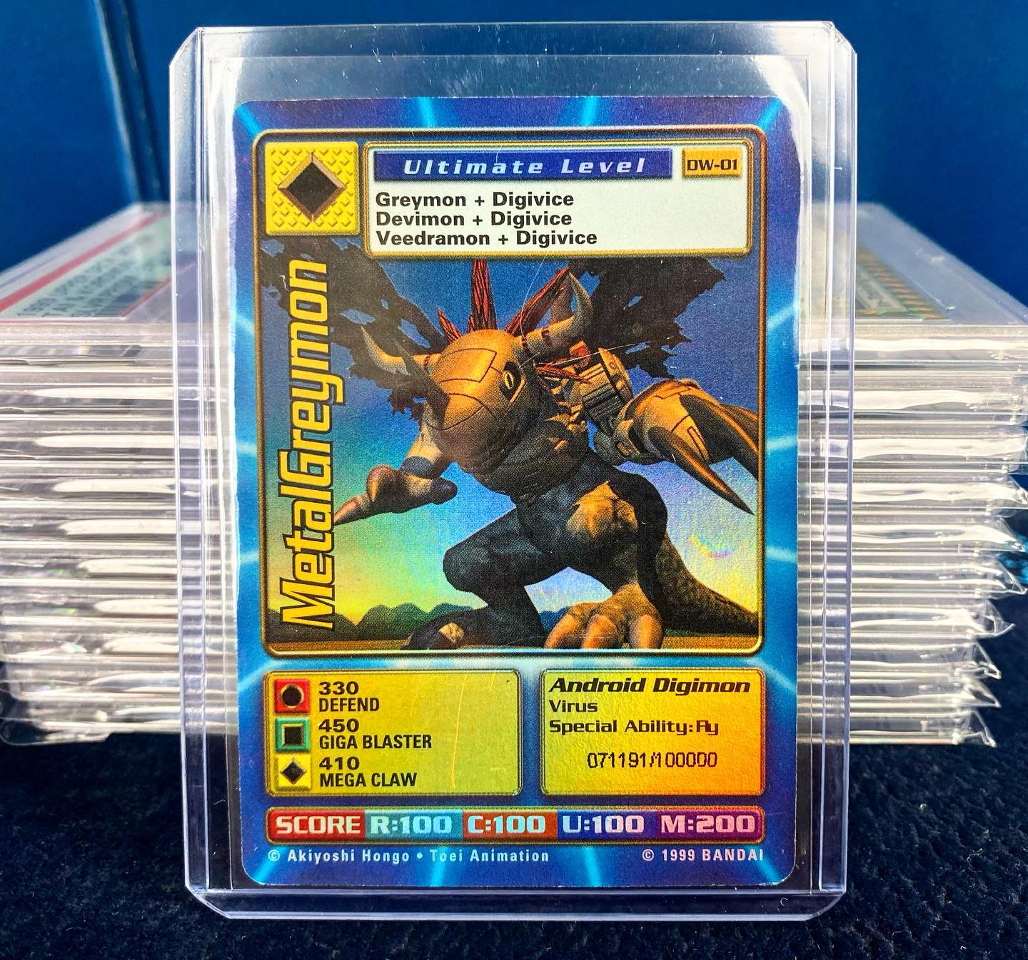 Digimon World Promo Card DW-01, serialized number 071191