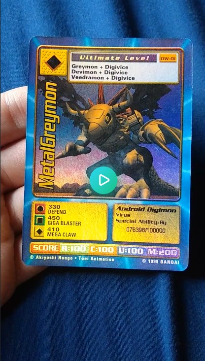 Digimon World Promo Card DW-01, serialized number 076398