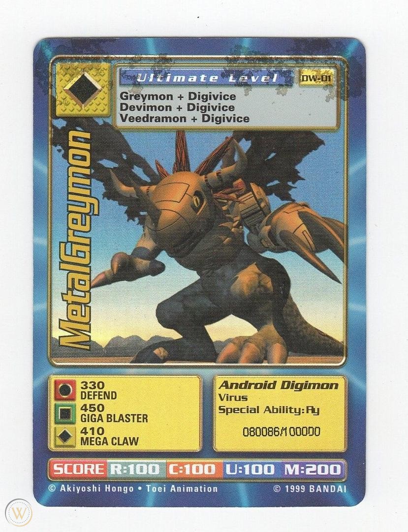 Digimon World Promo Card DW-01, serialized number 080086
