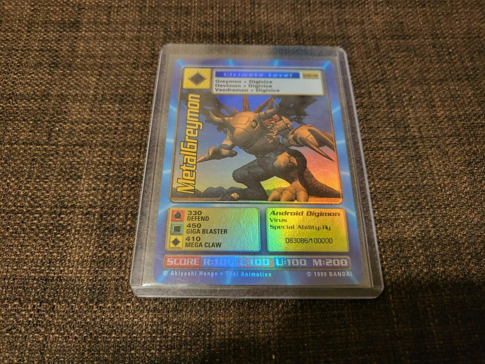 Digimon World Promo Card DW-01, serialized number 083086