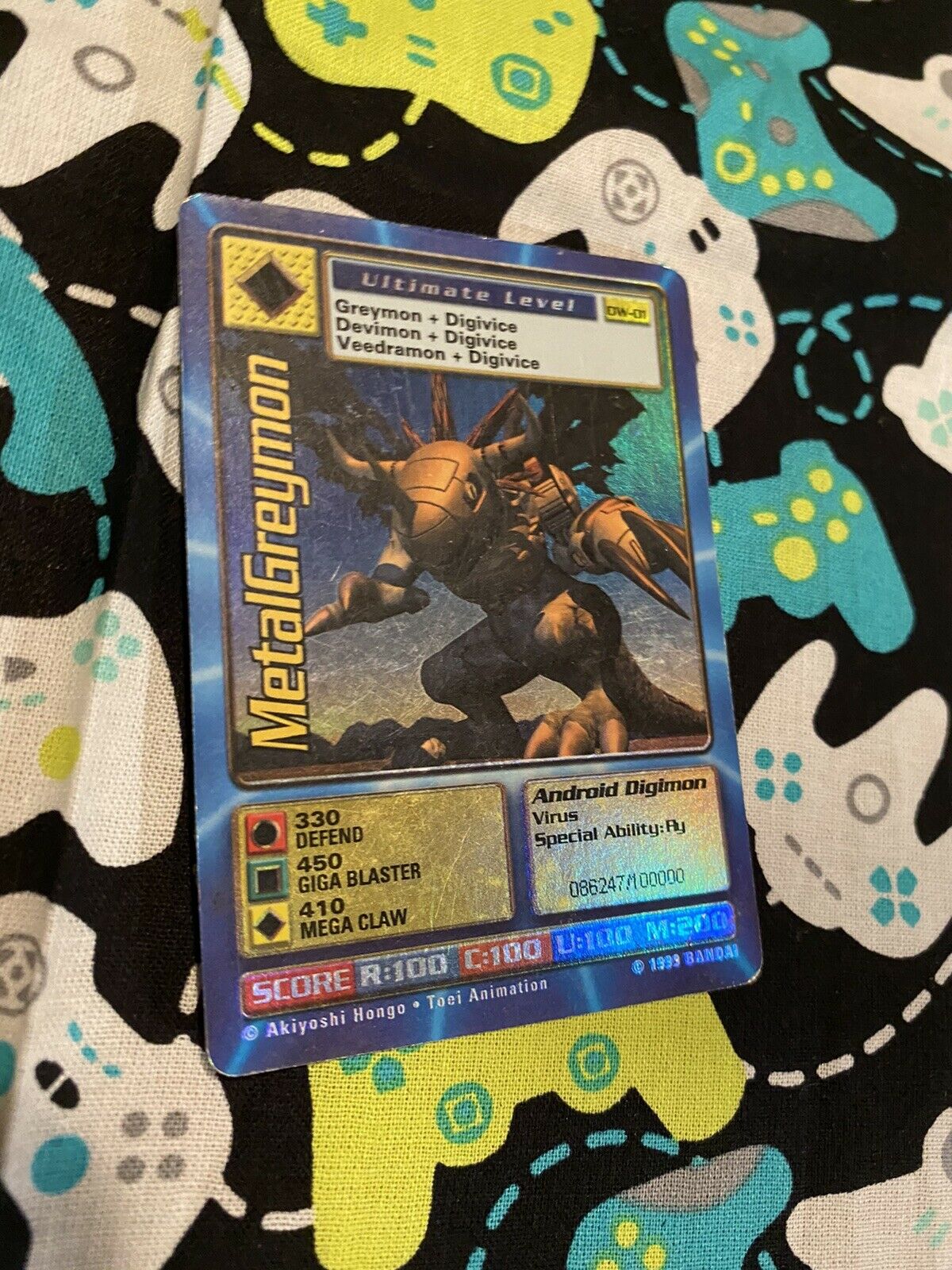 Digimon World Promo Card DW-01, serialized number 086247