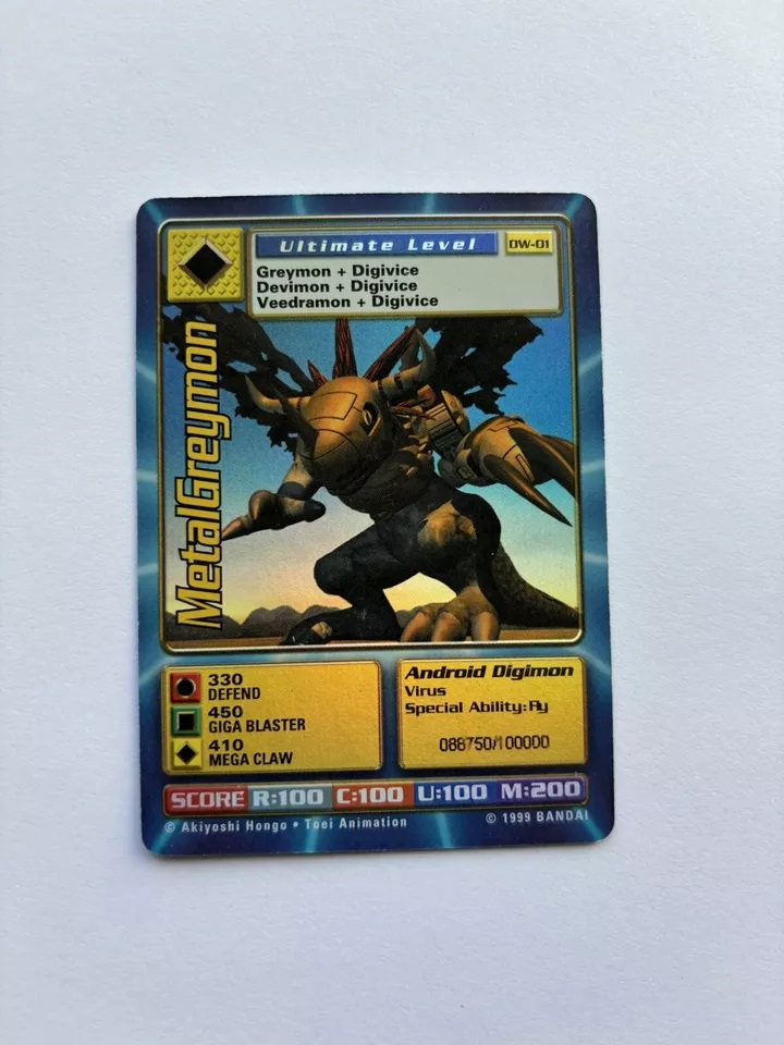 Digimon World Promo Card DW-01, serialized number 088750