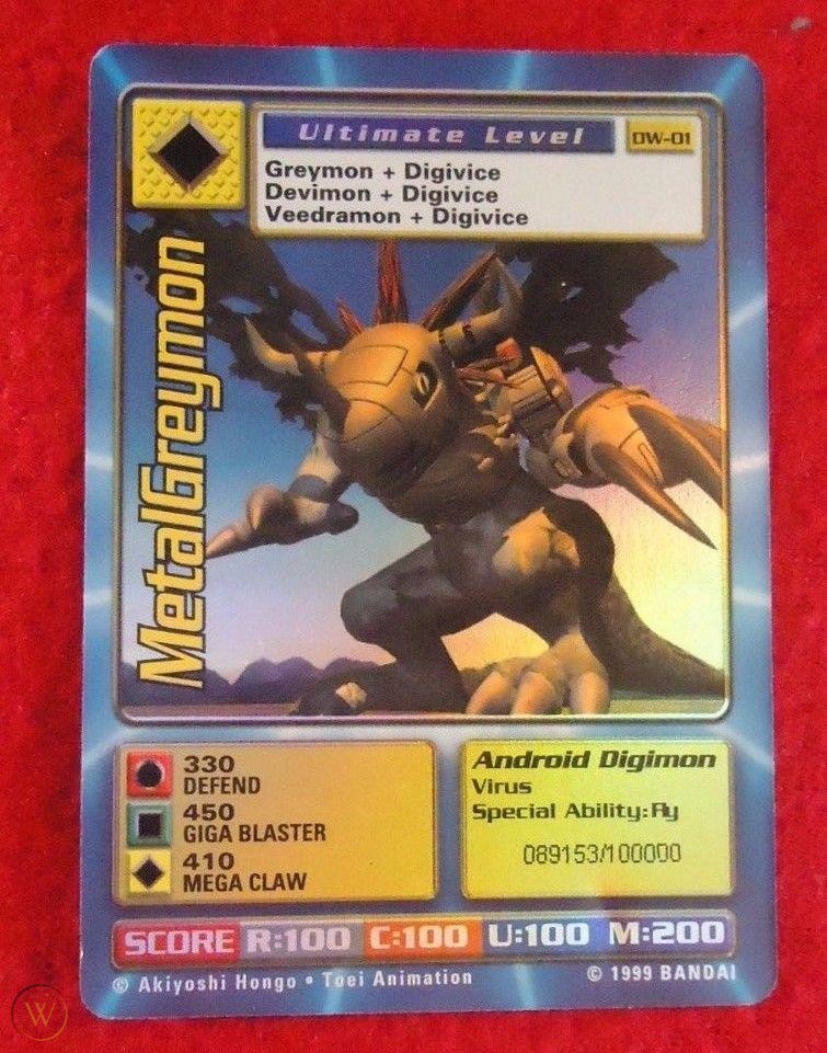 Digimon World Promo Card DW-01, serialized number 089153